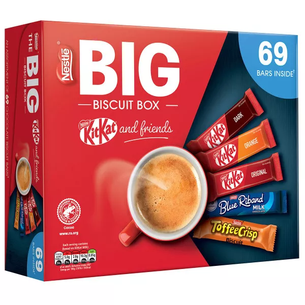 Nestle - The Big Biscuit Box, KitKat & Friends - 69 Chocolate Bars - 1.4KG