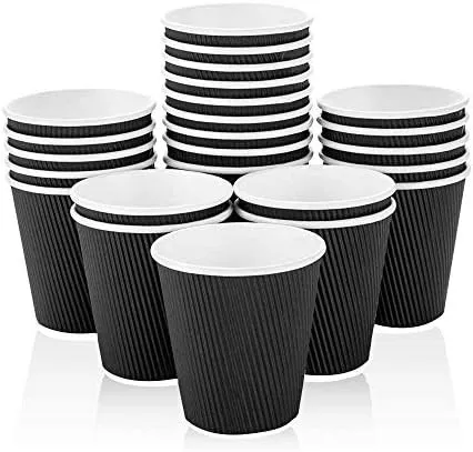 Black Triple Wall Ripple Cups & Lids