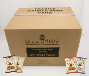 Grandma Wilds Biscuits | Wrapped Mixed Flavours x 100 Packs Of 2 Biscuits (small image 4)