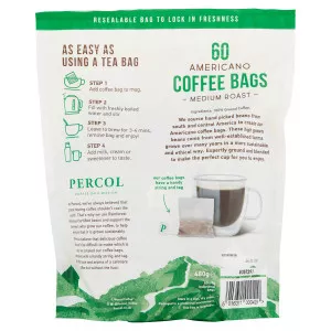 Percol Americano Medium Roast Coffee Bags 60 x 8g (small image 2)