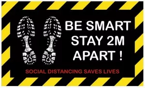 Be Smart Stay 2M Apart Anti Slip Floor Sticker