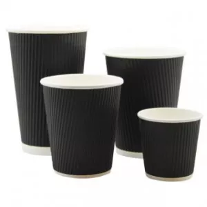 Black Triple Wall Ripple Cups & Lids (small image 2)