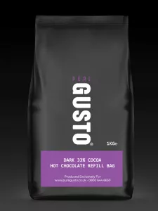 GUSTO Dark 33% Vegan Hot Chocolate Bags 1 KG (small image 4)