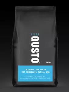 GUSTO Original 25% Vegan Hot Chocolate Bags 1 KG (small image 5)