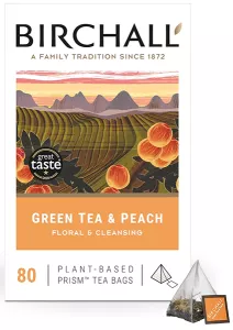 Birchall Green Tea & Peach Prism Tea Bags (small image 1)