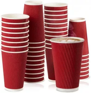 Rouge Red Triple Wall Ripple Cups & Lids (small image 2)