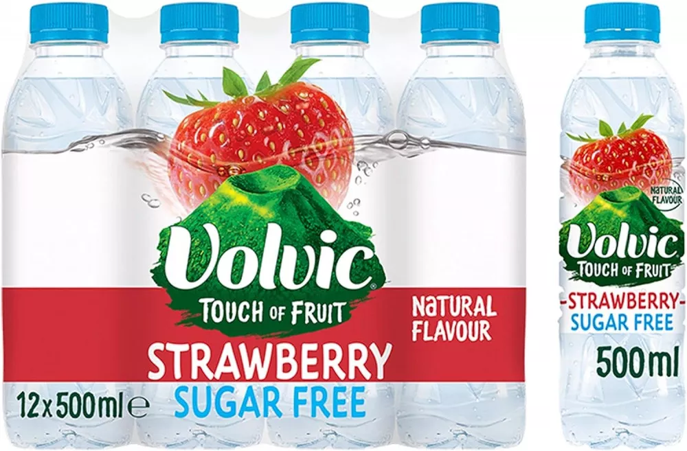 Volvic Touch of Fruit Sugar Free Strawberry Flavoured Water, 12 x 500 ml