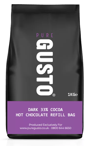 GUSTO Dark 33% Vegan Hot Chocolate Bags 1 KG